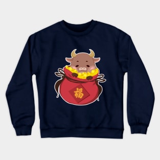 Cute little Ox Gives Best Wishes / Year of the Ox 2021 Crewneck Sweatshirt